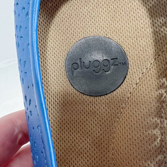 Pluggz Grounding Shoes Earthing Shoes Blue Leather Laser Cut Ballet Flats Size 7 - Picture 5 of 9